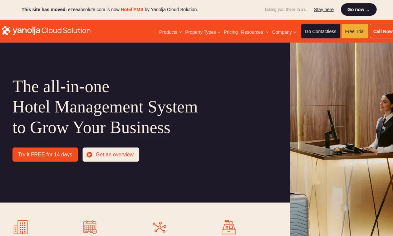 Screenshot of eZee Absolute website