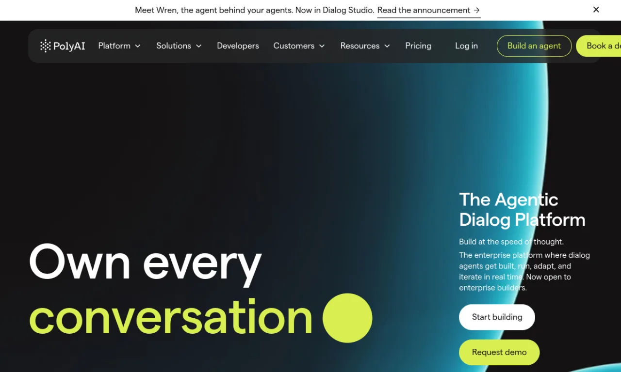 Screenshot of PolyAI website