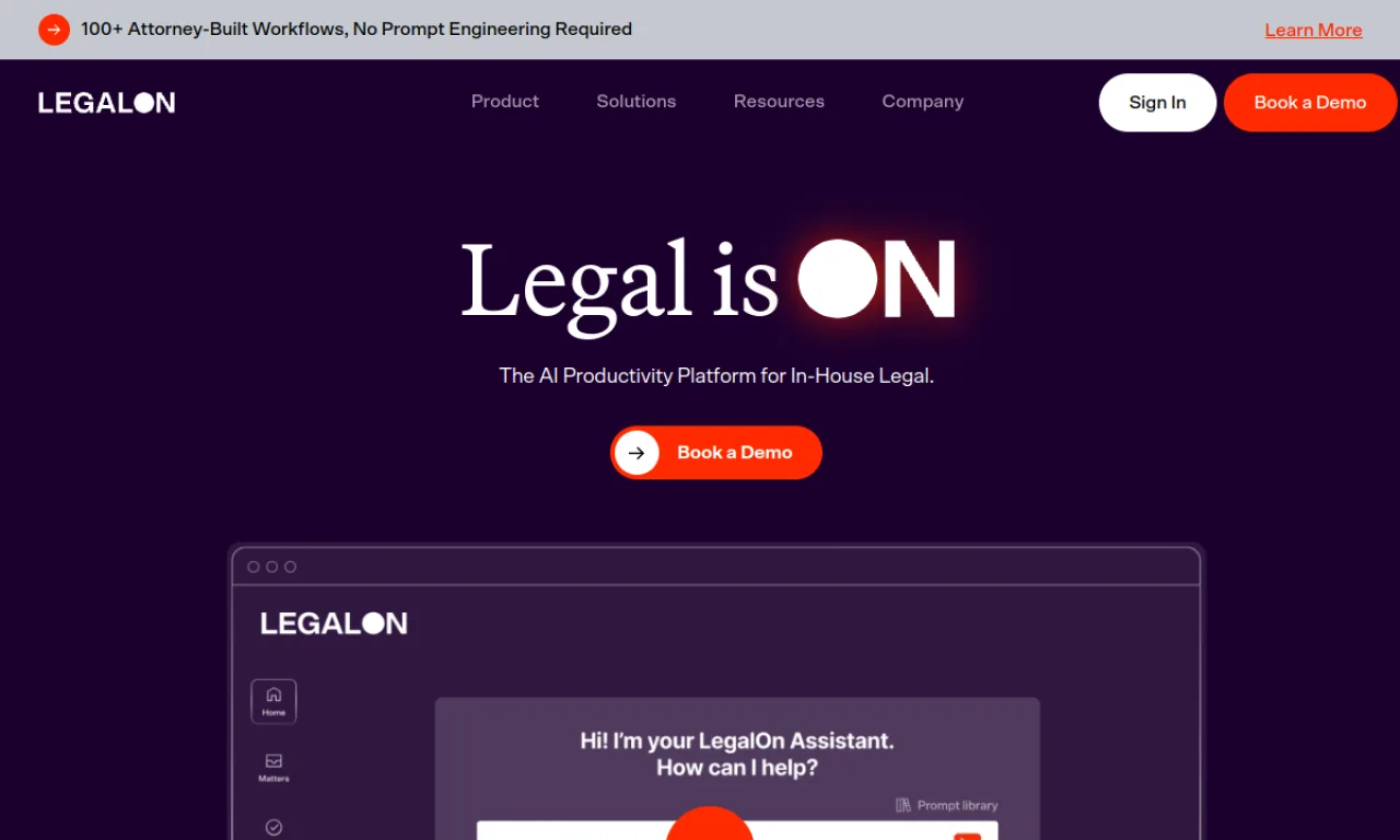 Screenshot of LegalOn website