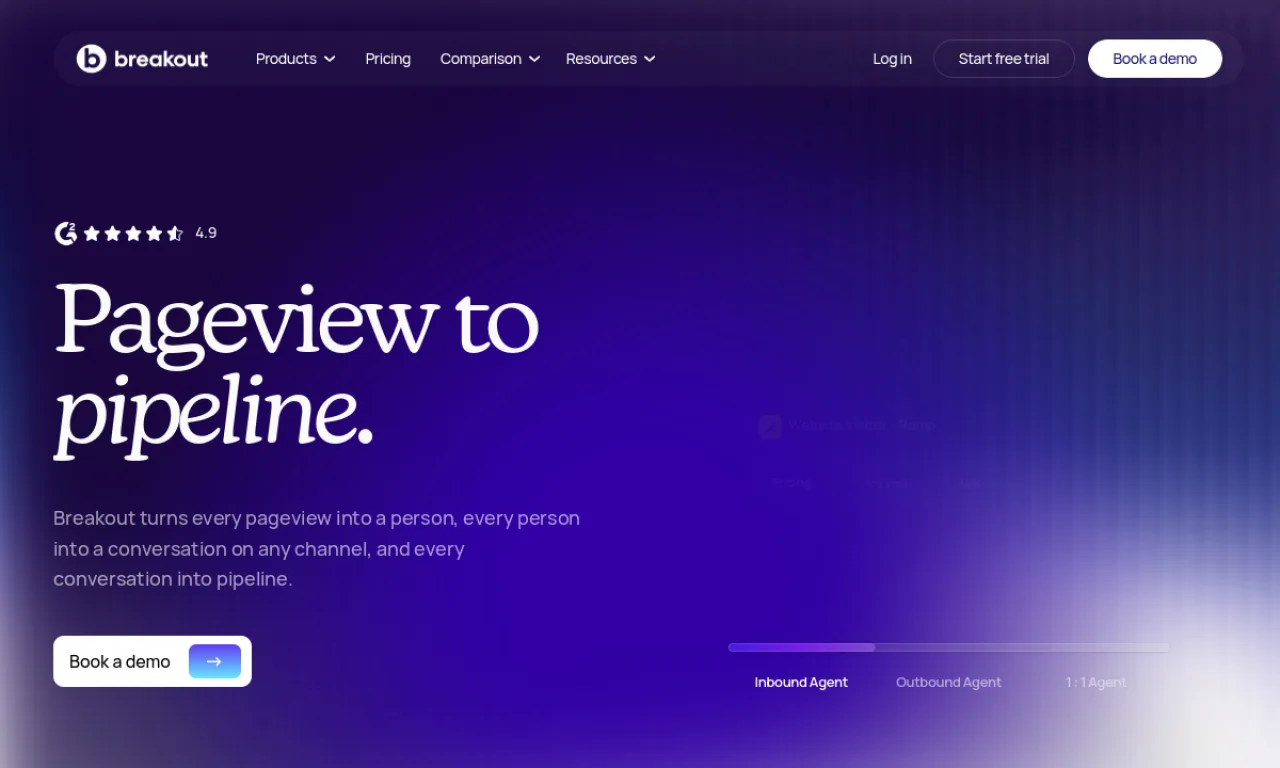 Screenshot of Breakout website