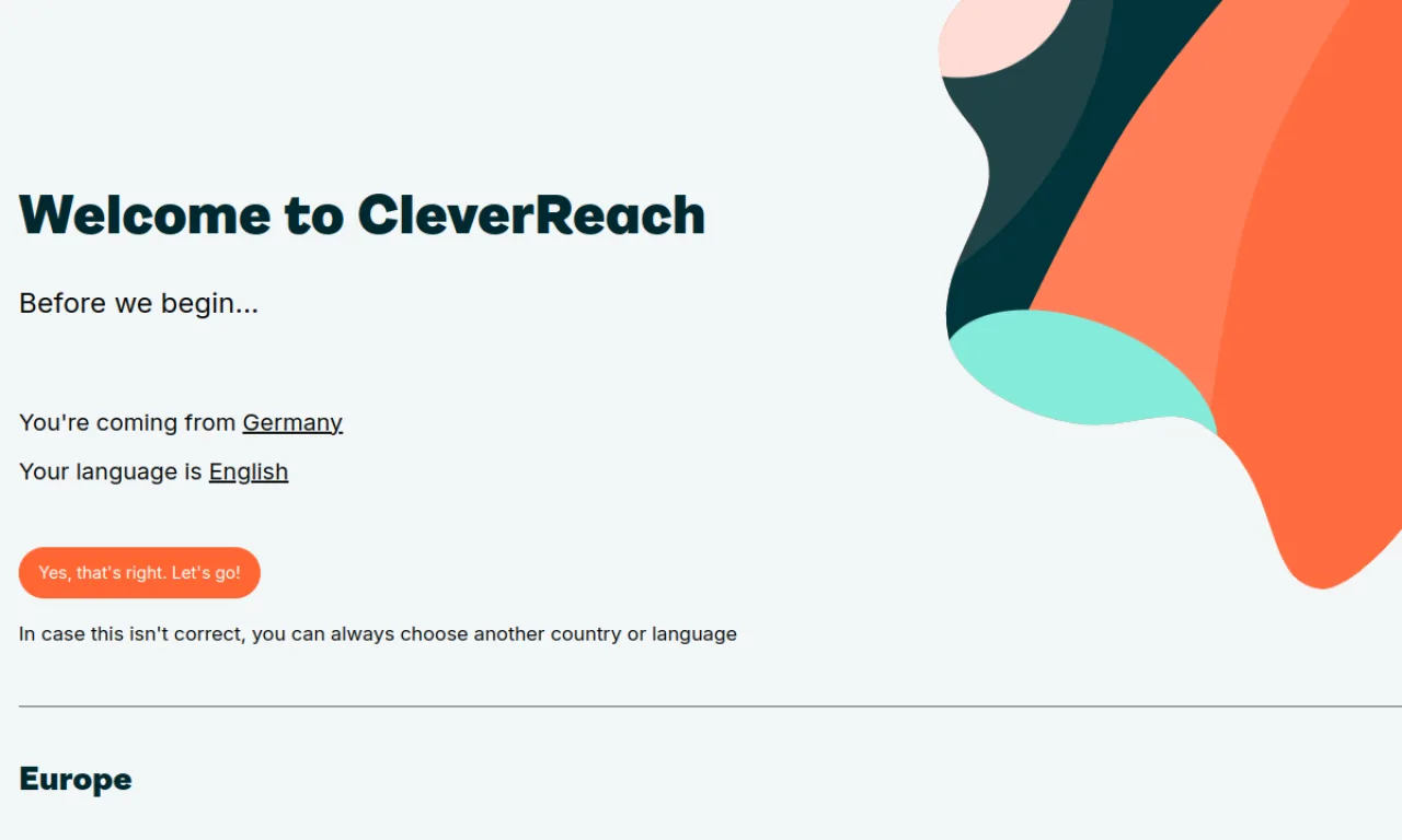 Screenshot of CleverReach website