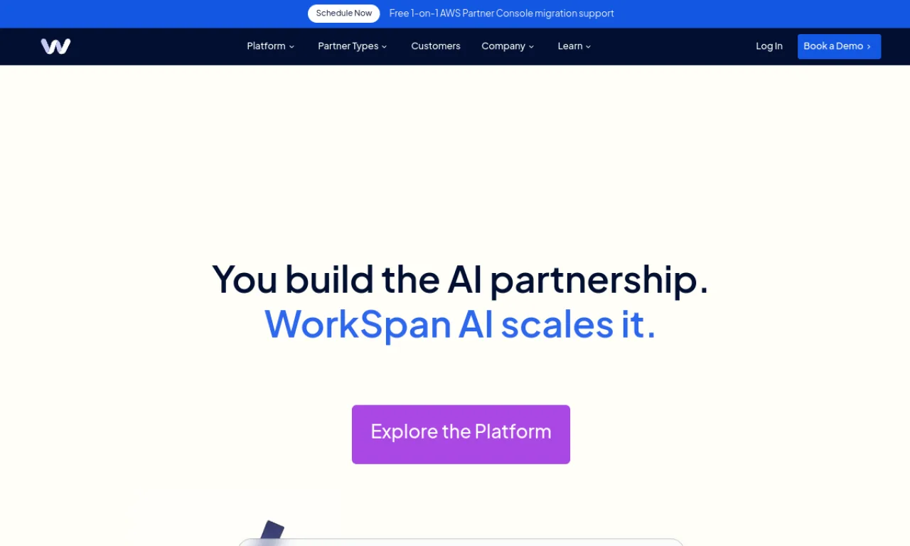 Screenshot of WorkSpan website