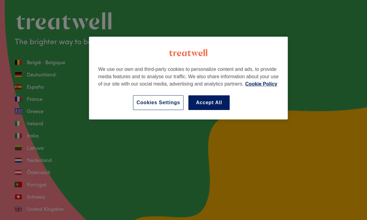 Screenshot of Treatwell website