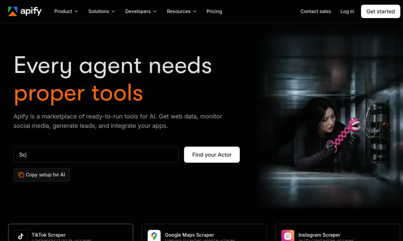 Screenshot of Apify website