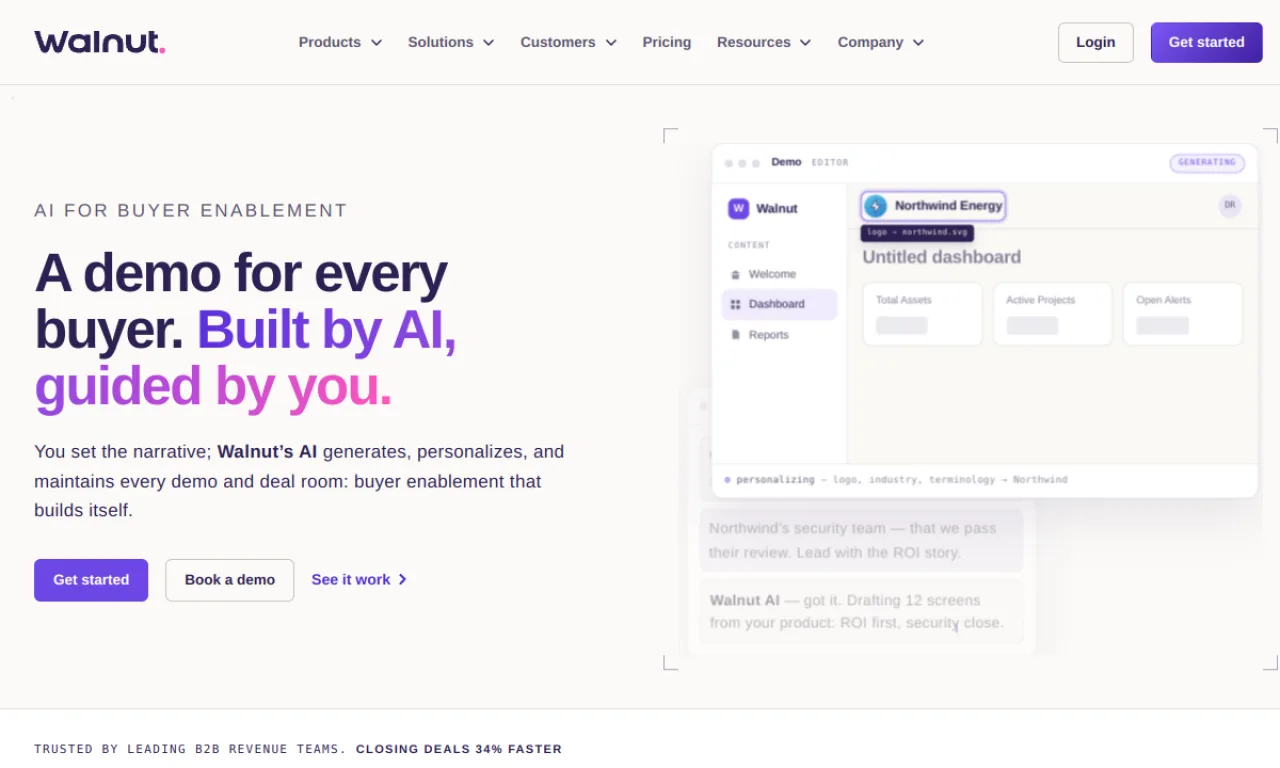 Screenshot of Walnut website