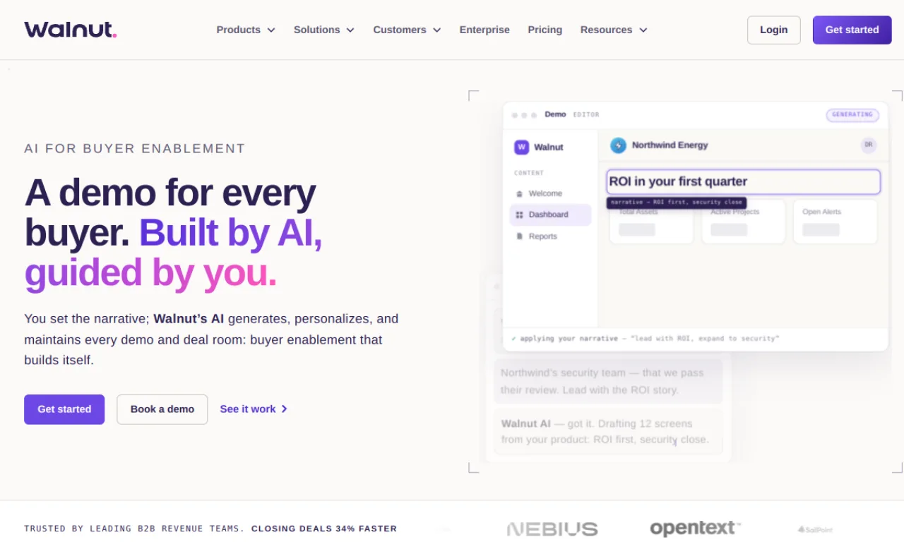 Screenshot of Walnut website
