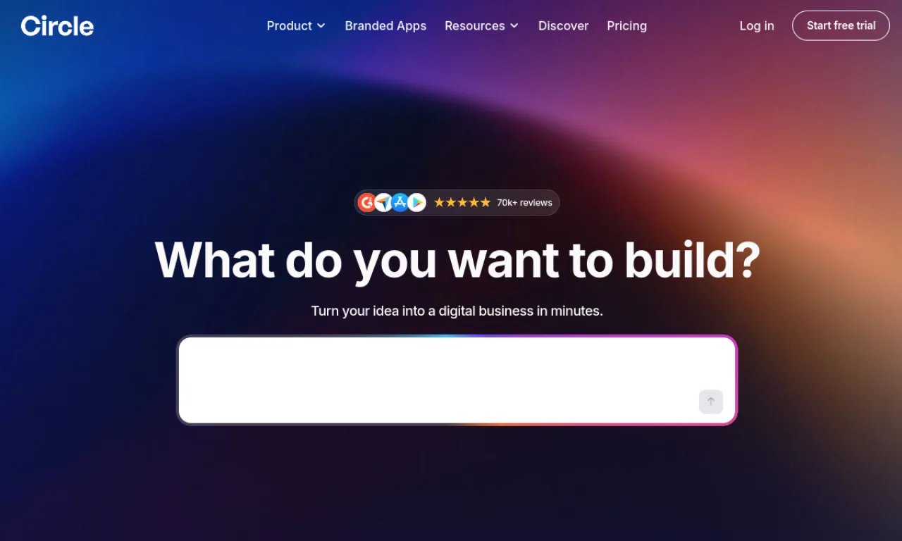 Screenshot of Circle (creator) website