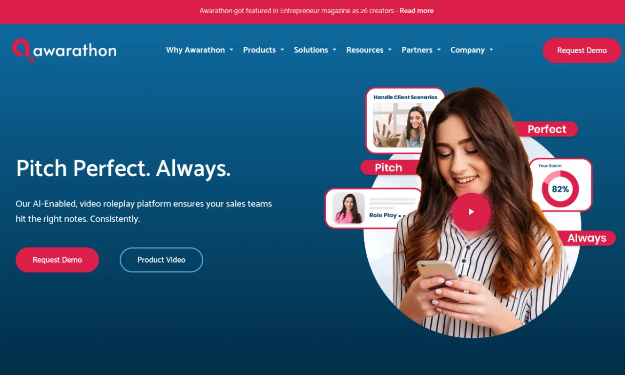 Screenshot of Awarathon website