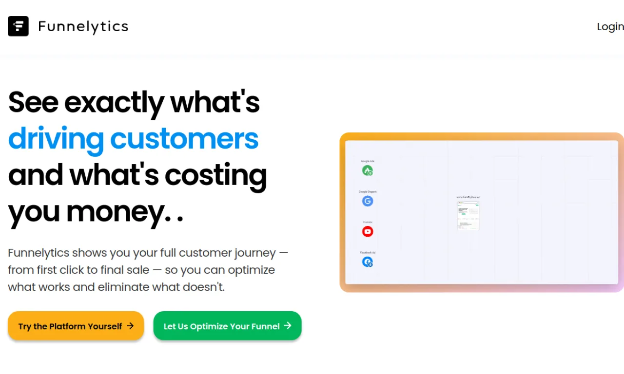 Screenshot of FunnelStory / Funnelytics website