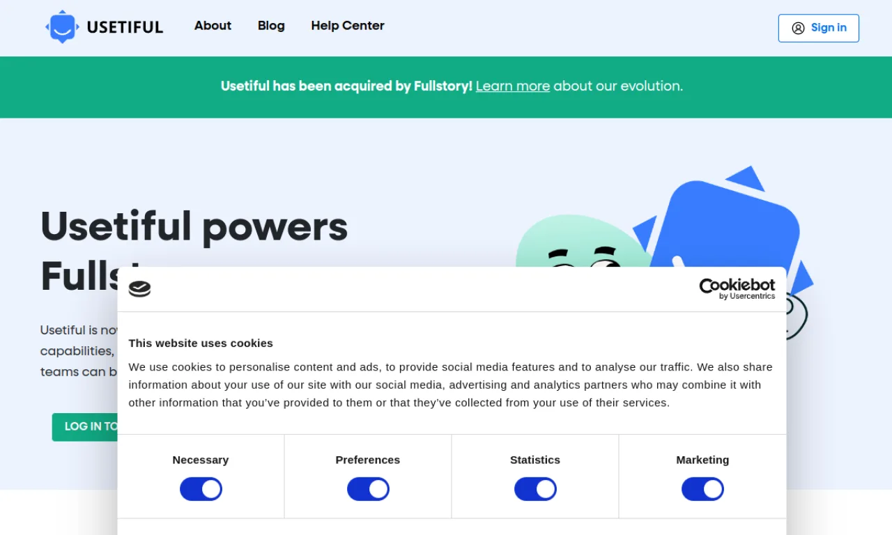 Screenshot of Usetiful website