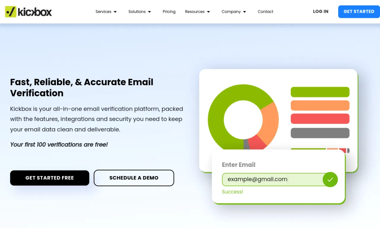 Screenshot of Kickbox website