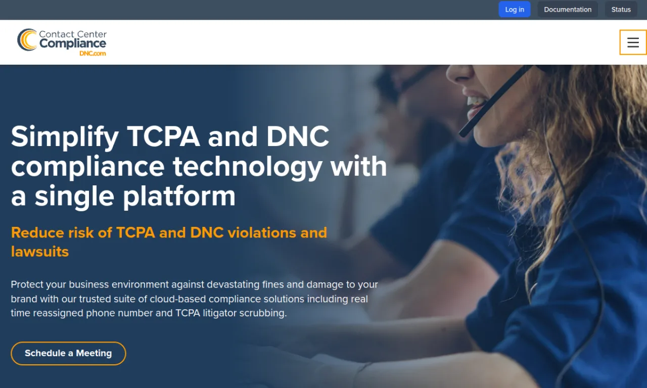 Screenshot of DNC.com website