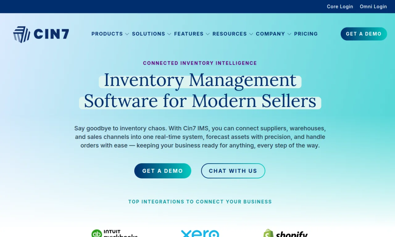Screenshot of Cin7 / Order management website