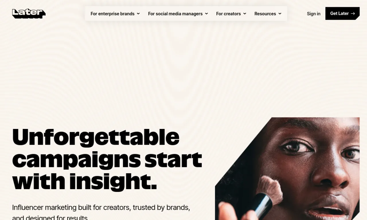 Screenshot of Mavrck (Later Influence) website