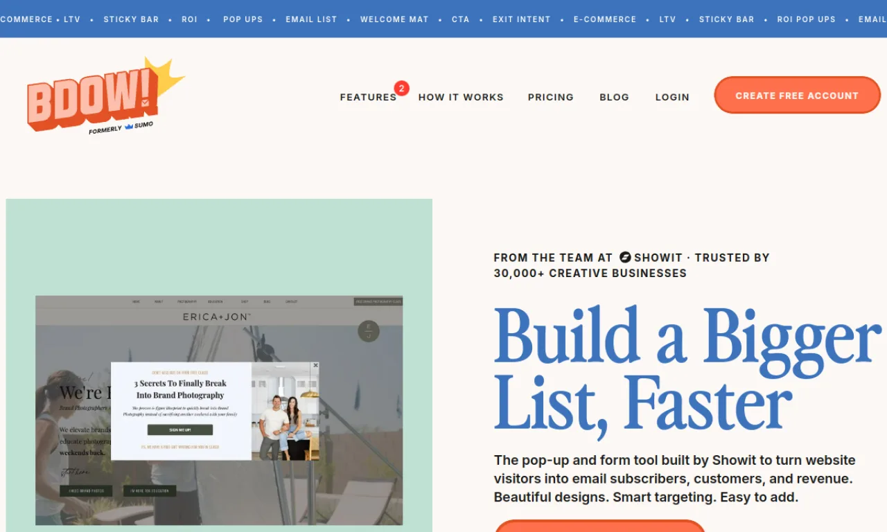 Screenshot of Sumo / BDOW website