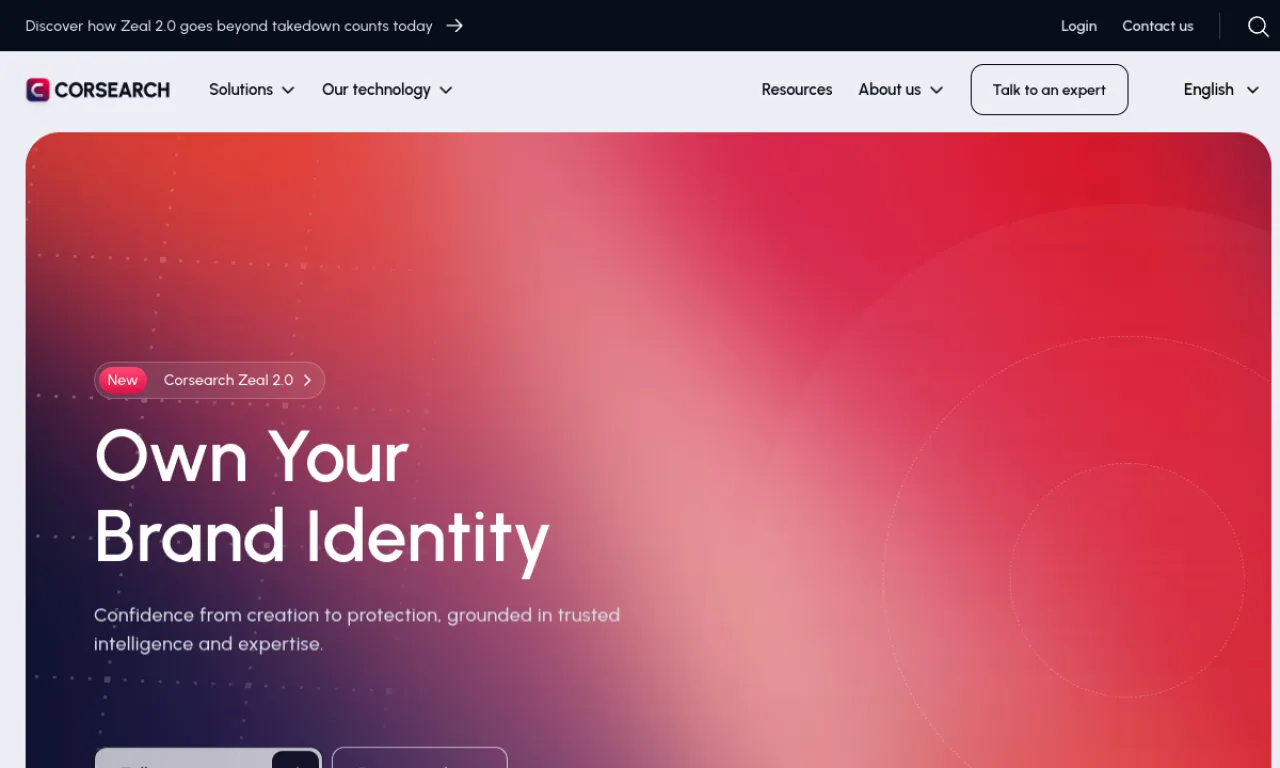 Screenshot of Corsearch website