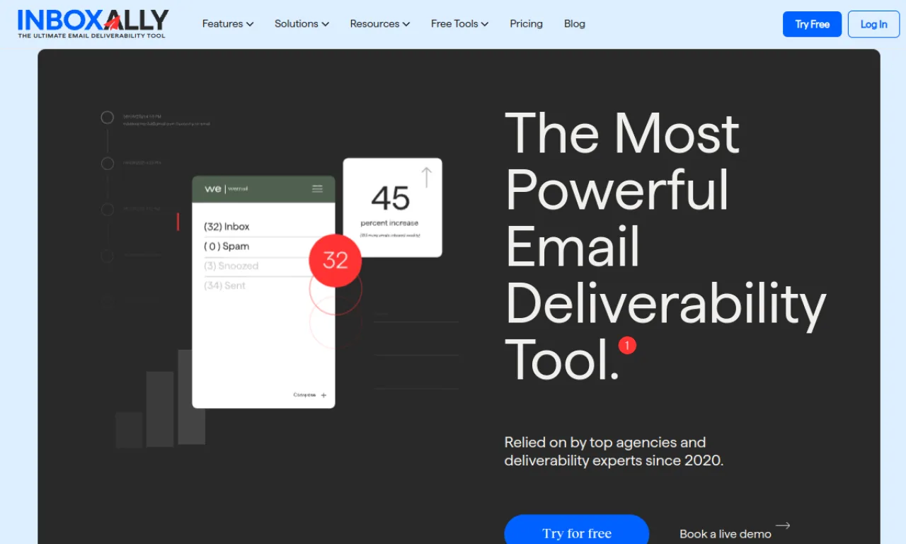 Screenshot of InboxAlly website