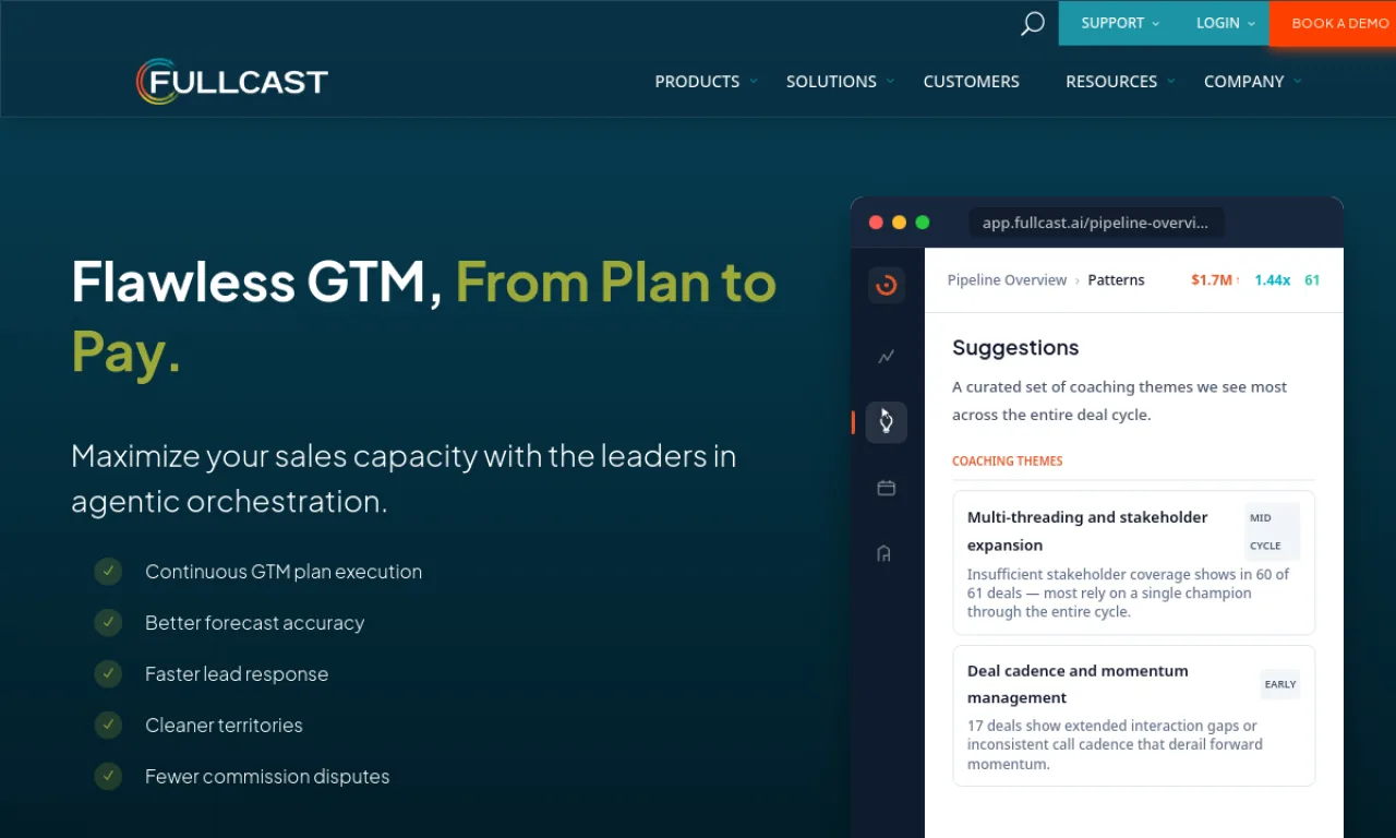 Screenshot of Fullcast website