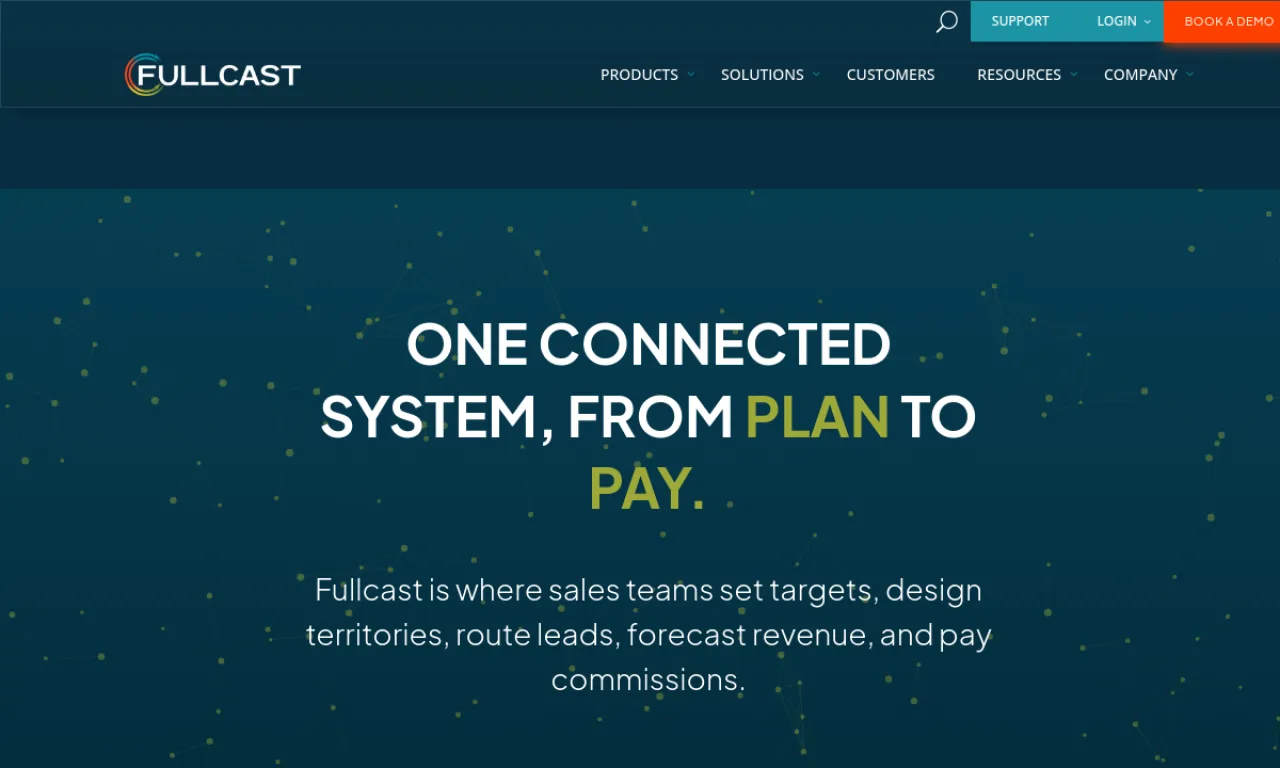 Screenshot of Fullcast website