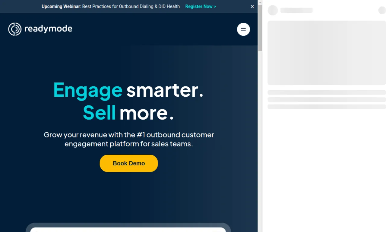 Screenshot of Readymode (XenCall) website