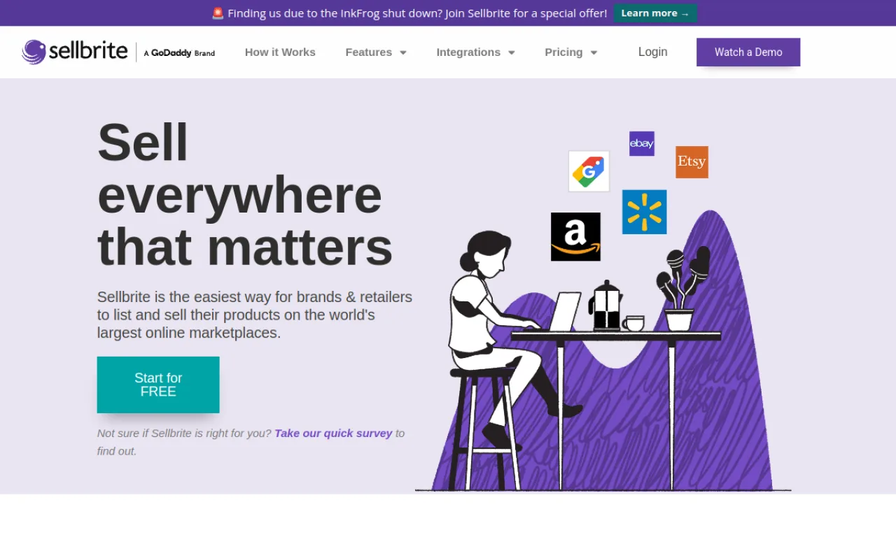 Screenshot of Sellbrite website