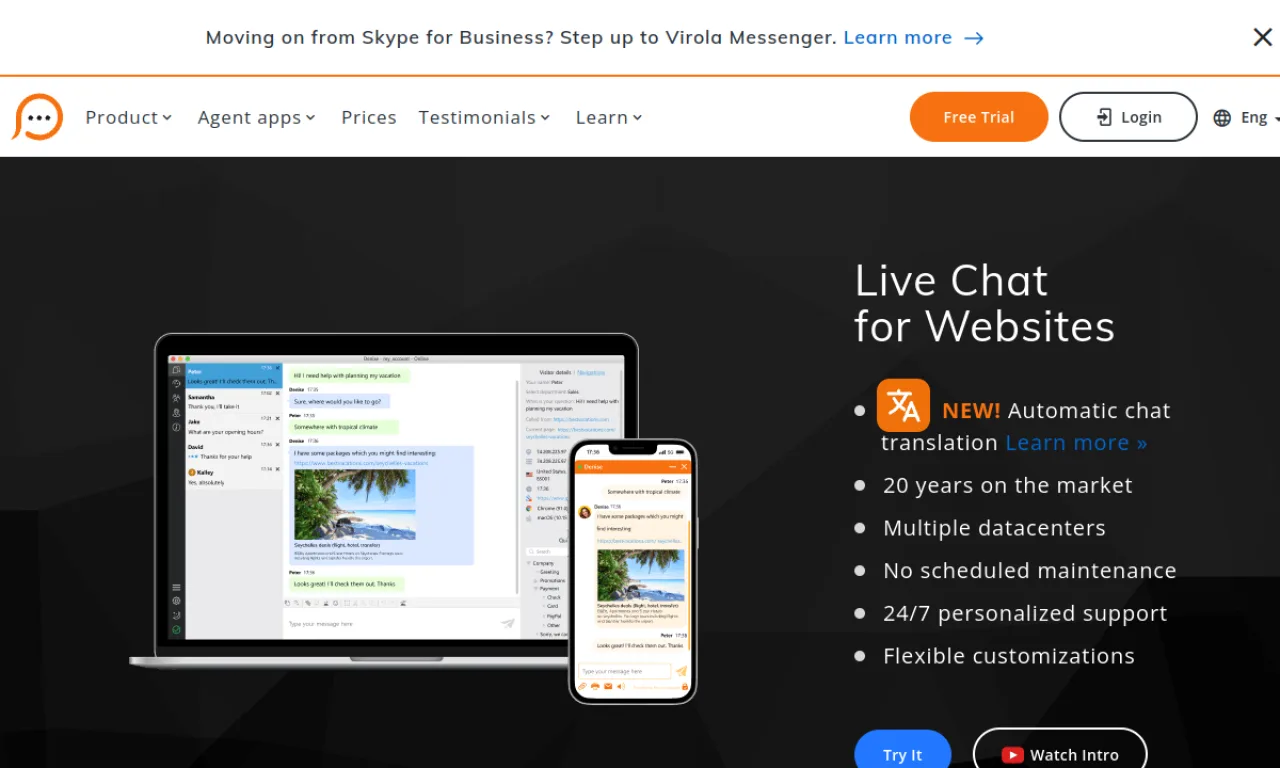 Screenshot of Provide Support website