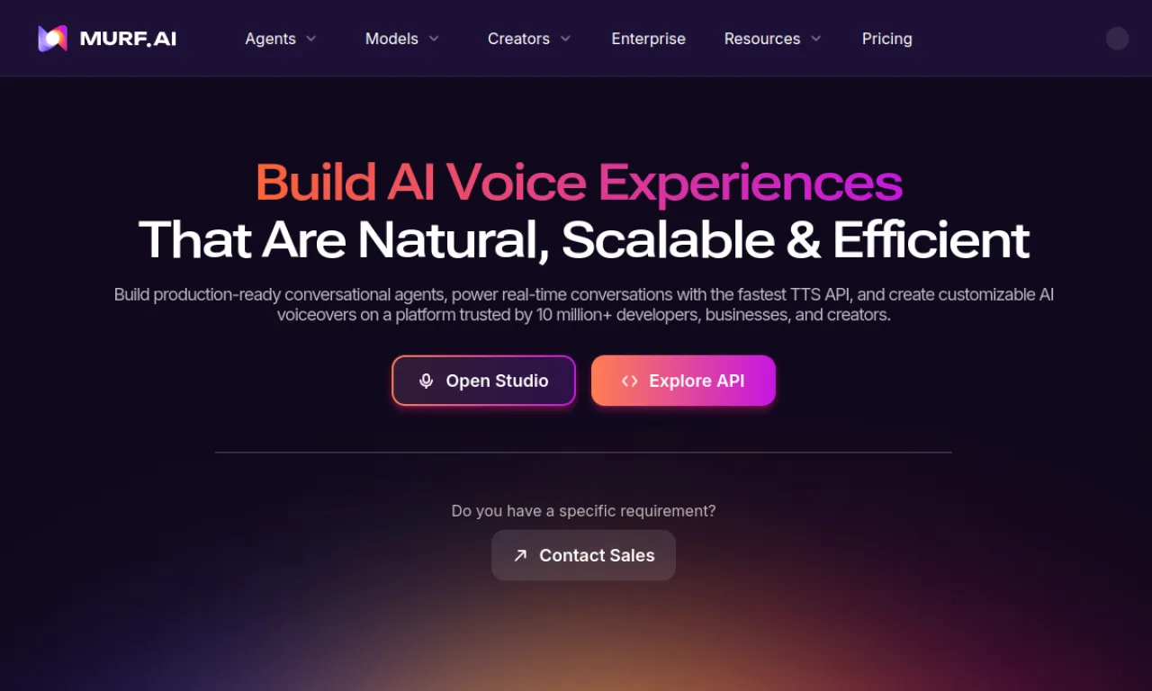 Screenshot of Murf.ai website