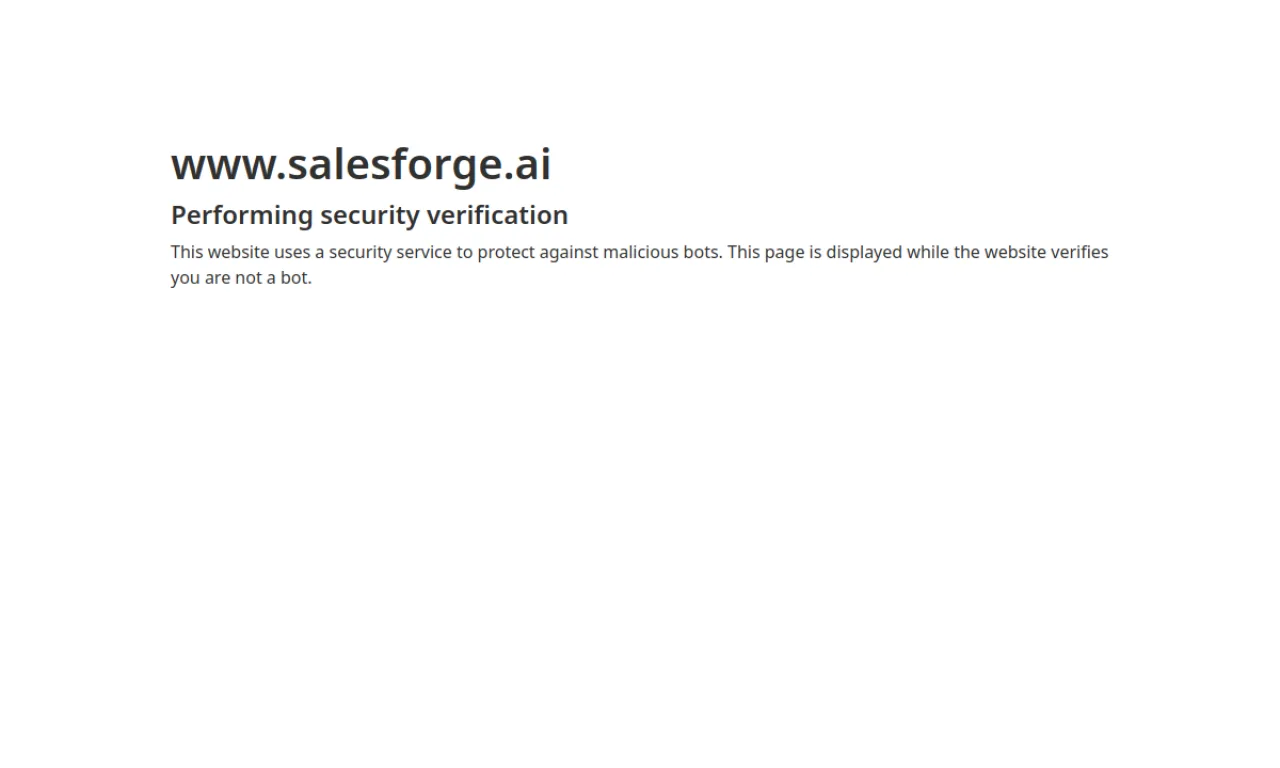 Screenshot of Salesforge (Agent Frank) website