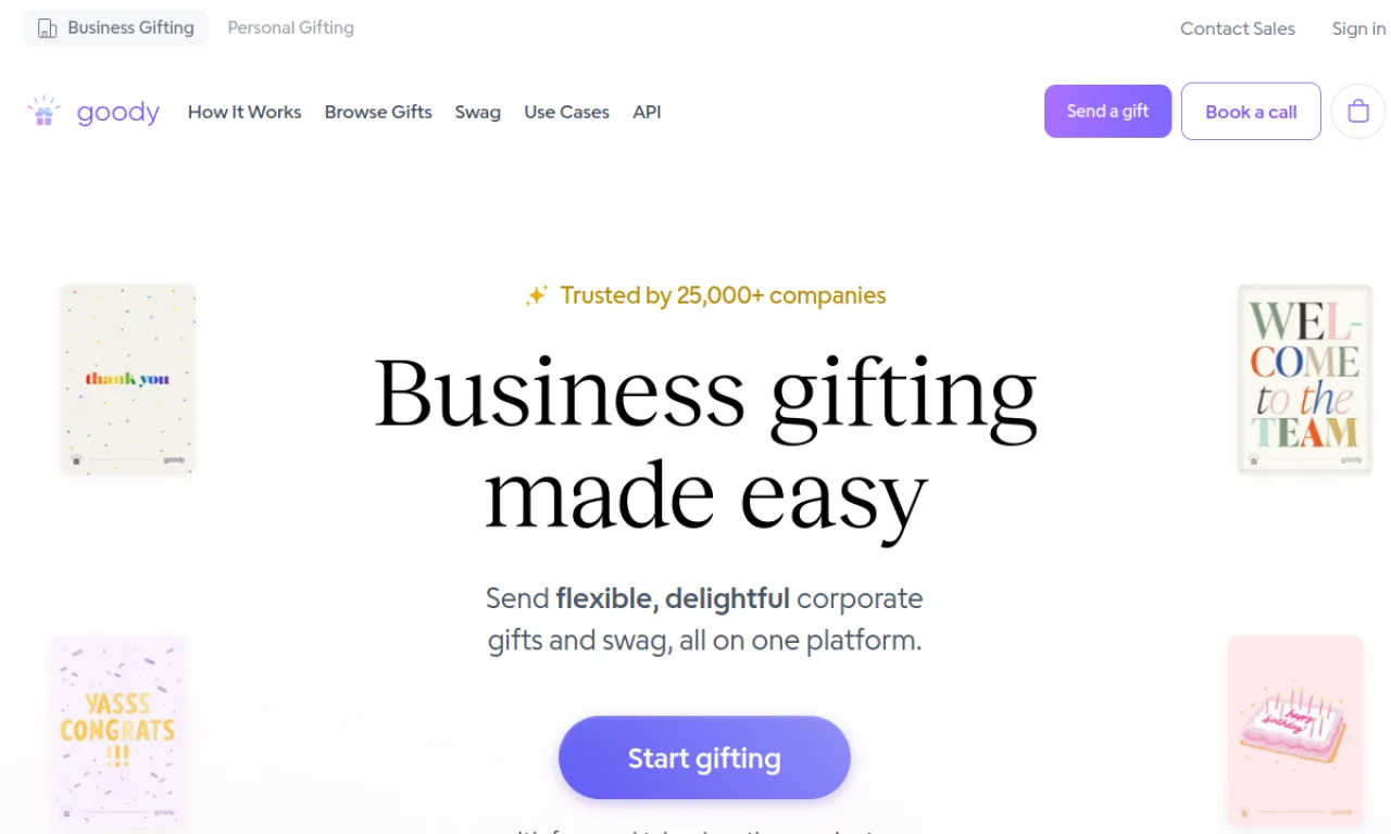 Screenshot of Goody website
