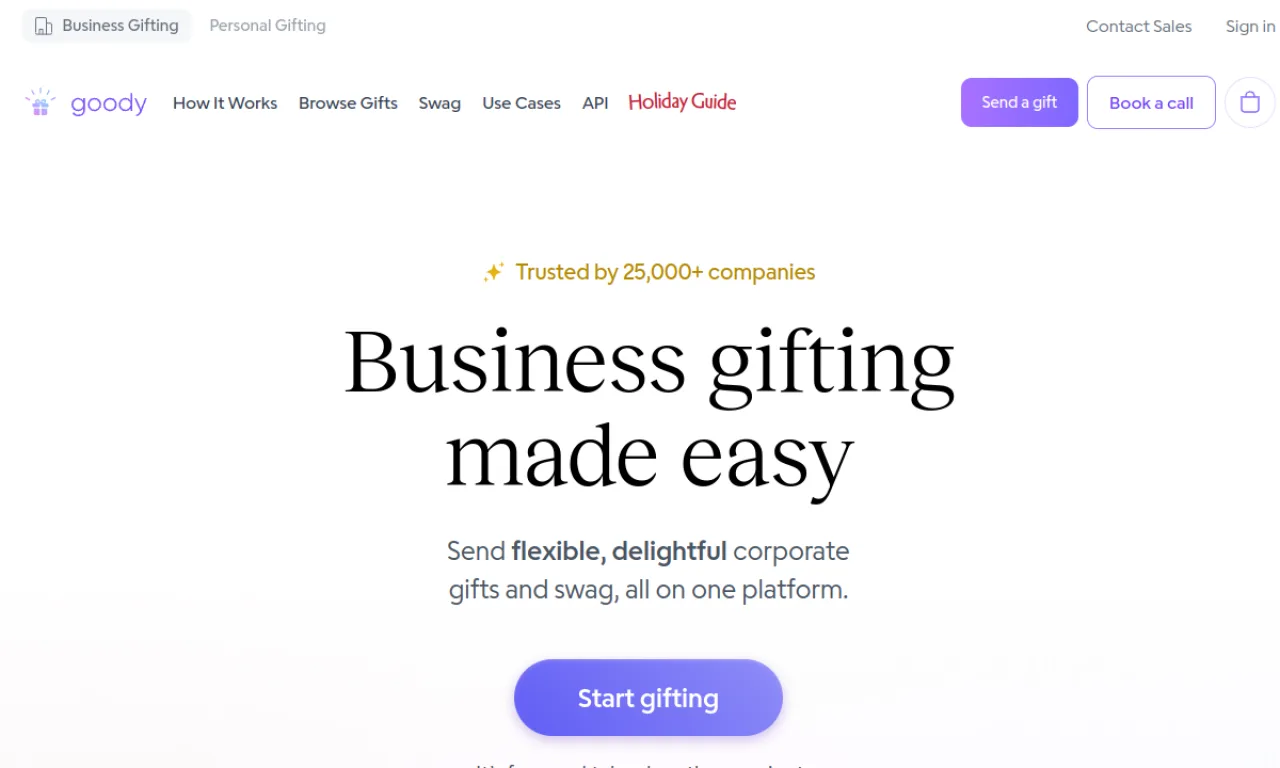 Screenshot of Goody website