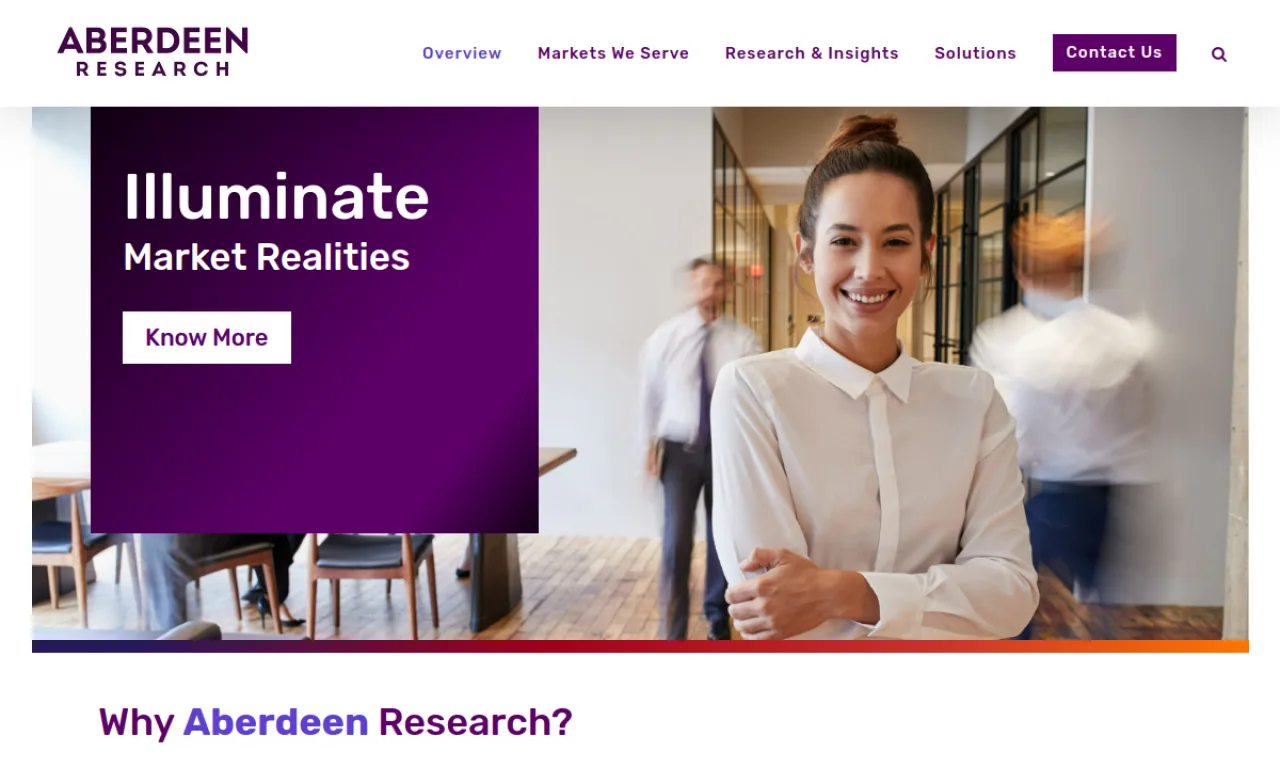 Screenshot of Aberdeen Strategy & Research website