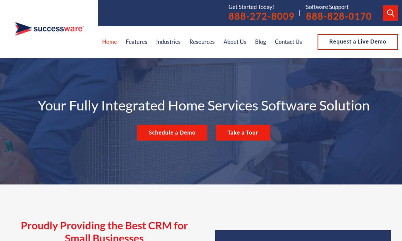 Screenshot of Successware website