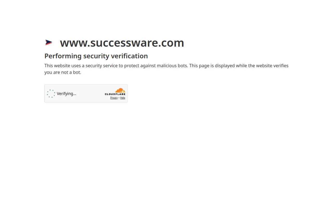 Screenshot of Successware website