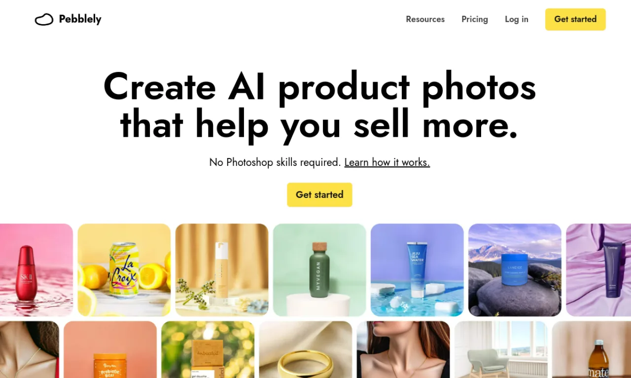Screenshot of Pebblely / Booth.ai website