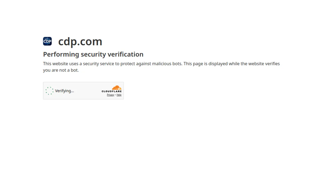 Screenshot of CDP.com website