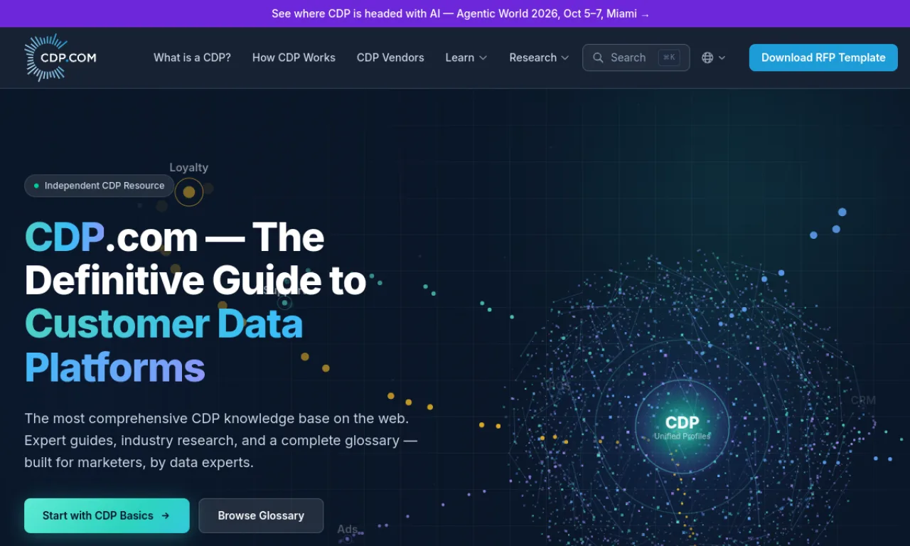 Screenshot of CDP.com website