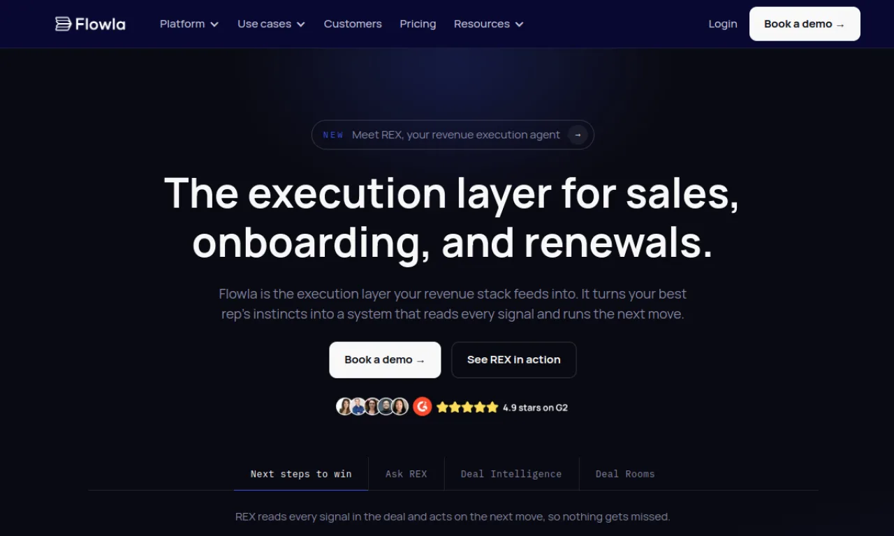 Screenshot of Flowla website
