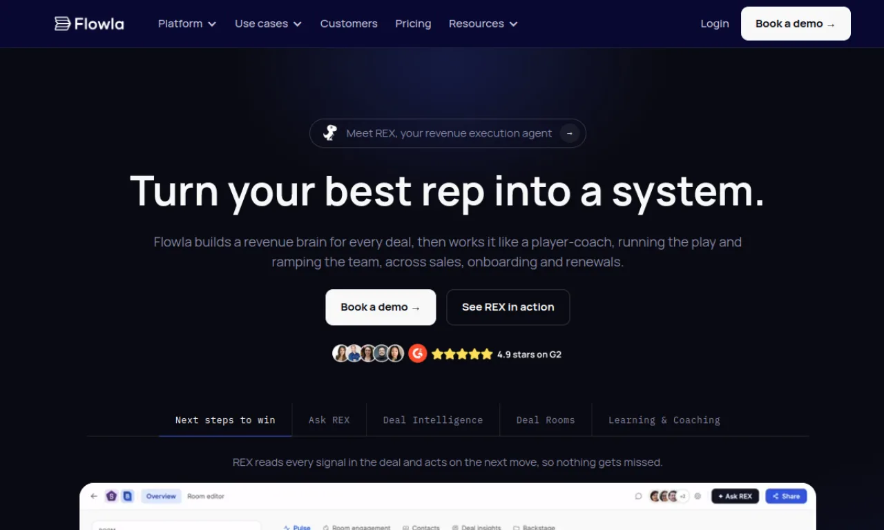 Screenshot of Flowla website