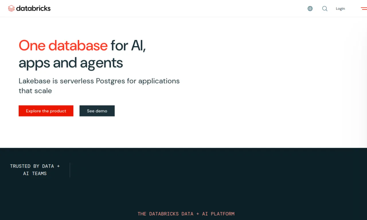 Screenshot of Databricks website