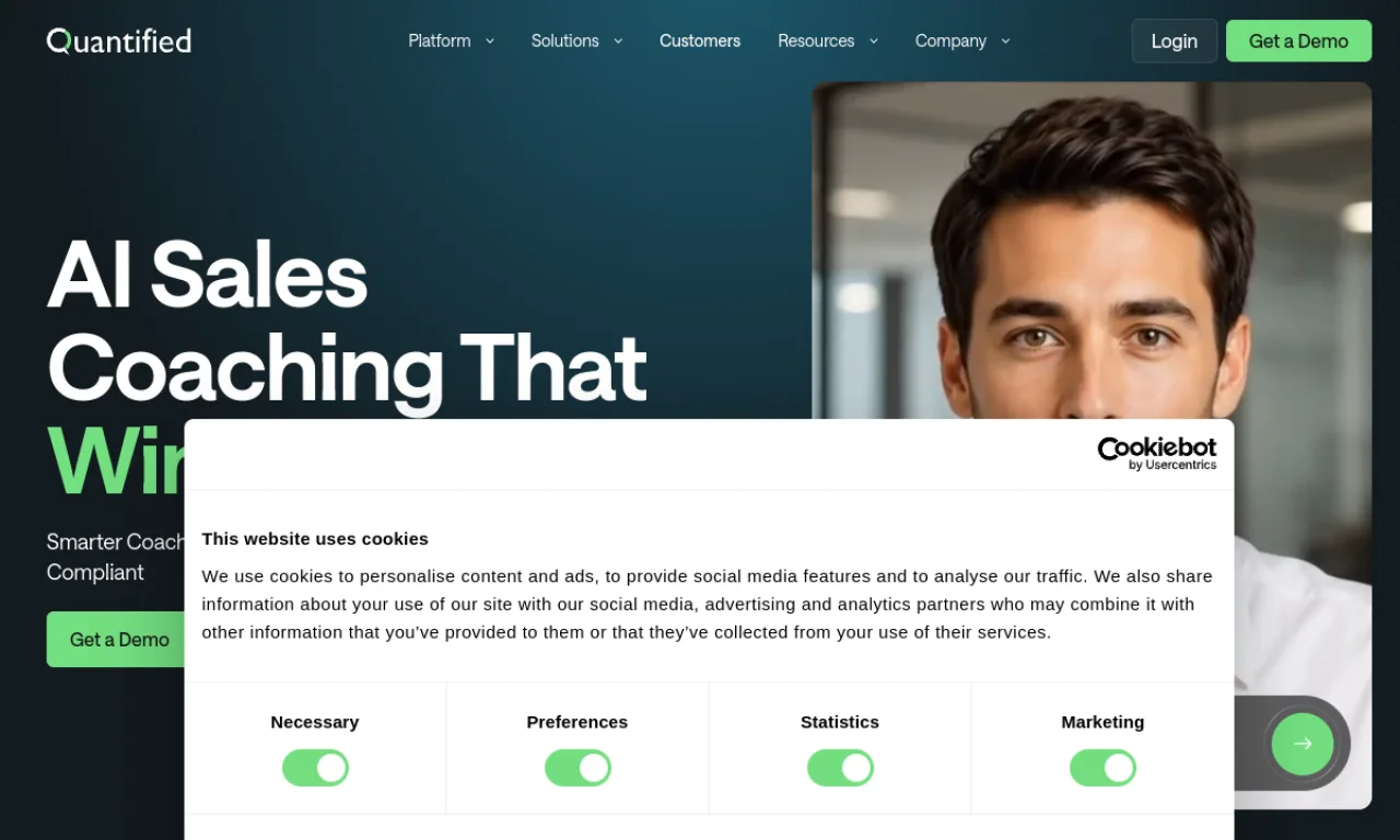 Screenshot of Quantified.ai website