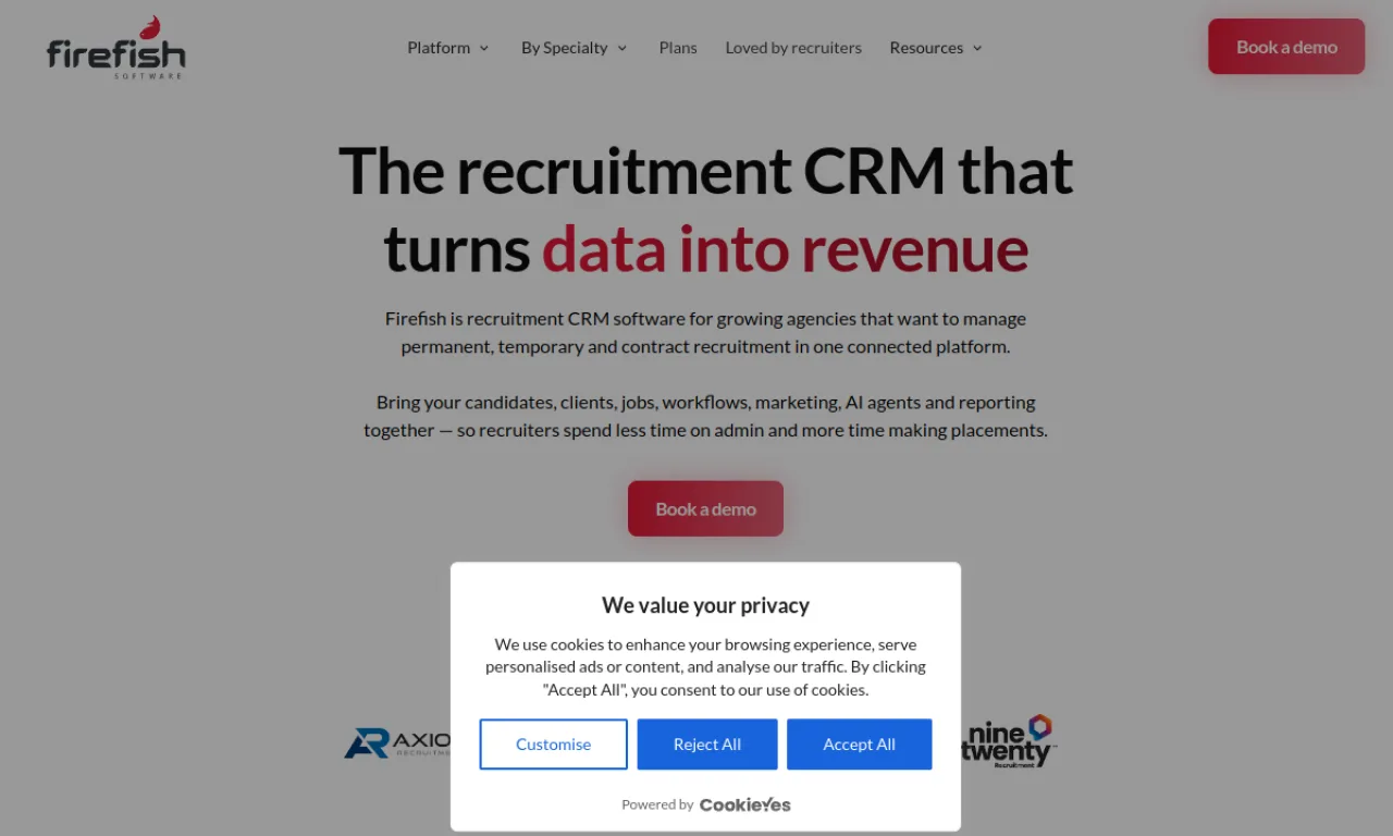 Screenshot of Firefish website