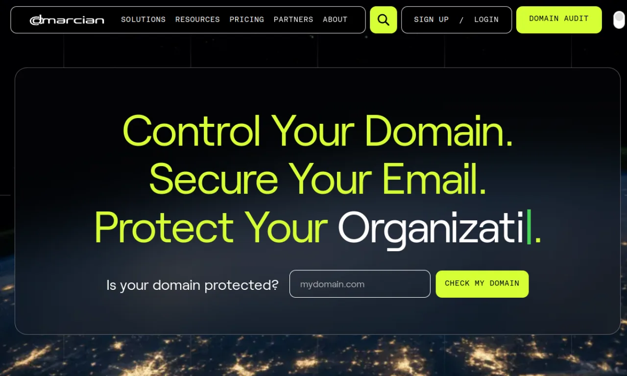 Screenshot of dmarcian website