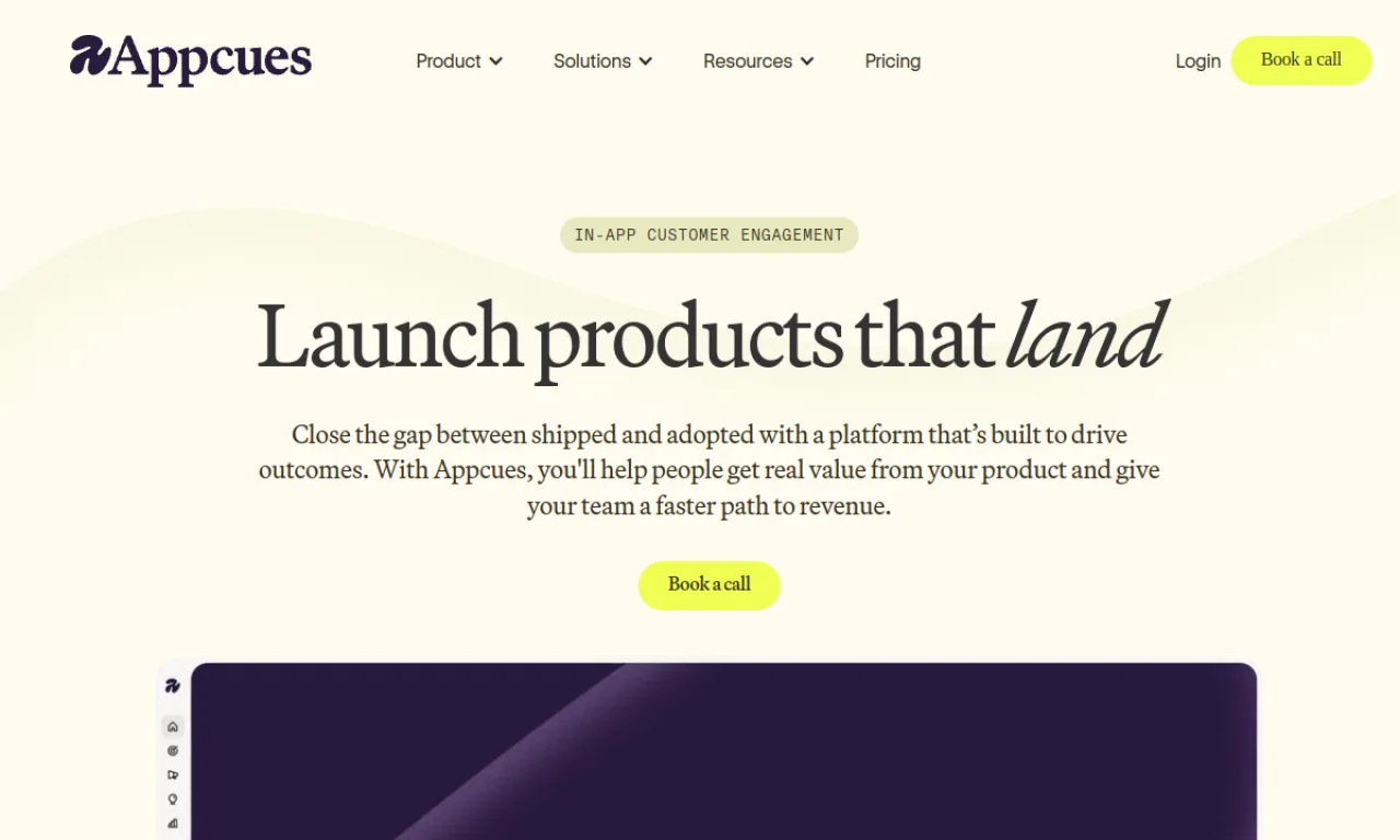 Screenshot of Appcues website