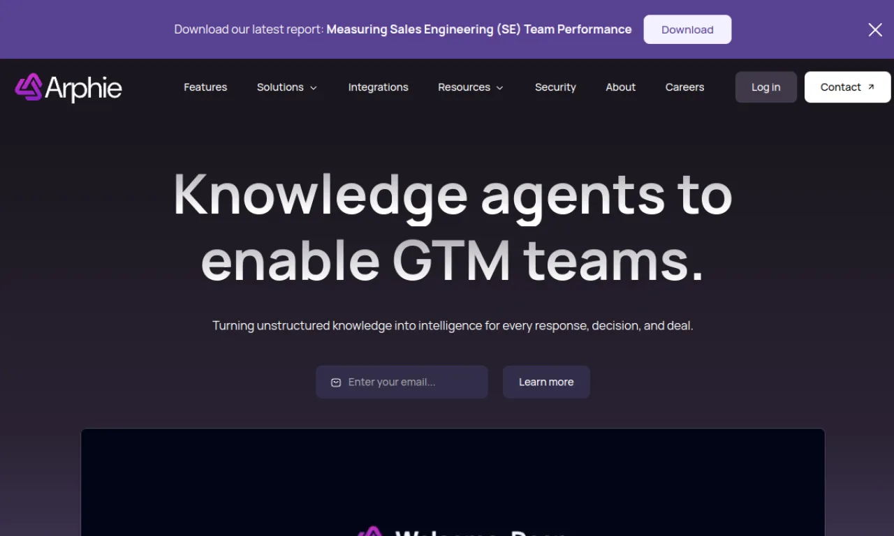 Screenshot of Arphie website