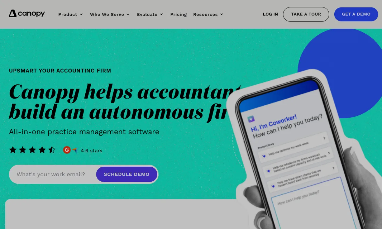 Screenshot of Canopy website