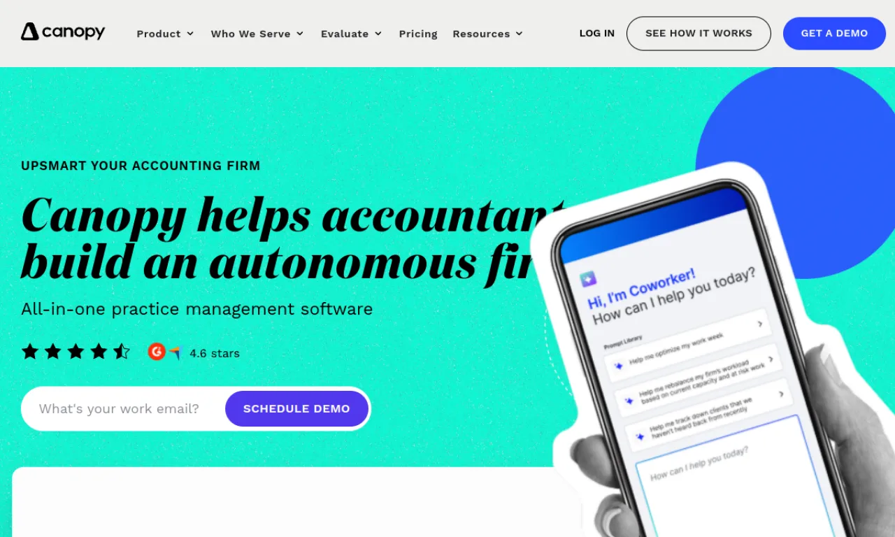 Screenshot of Canopy website