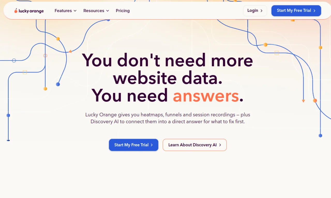 Screenshot of Lucky Orange website