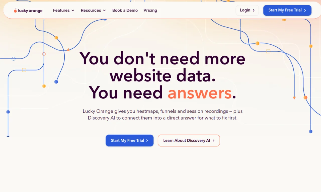 Screenshot of Lucky Orange website