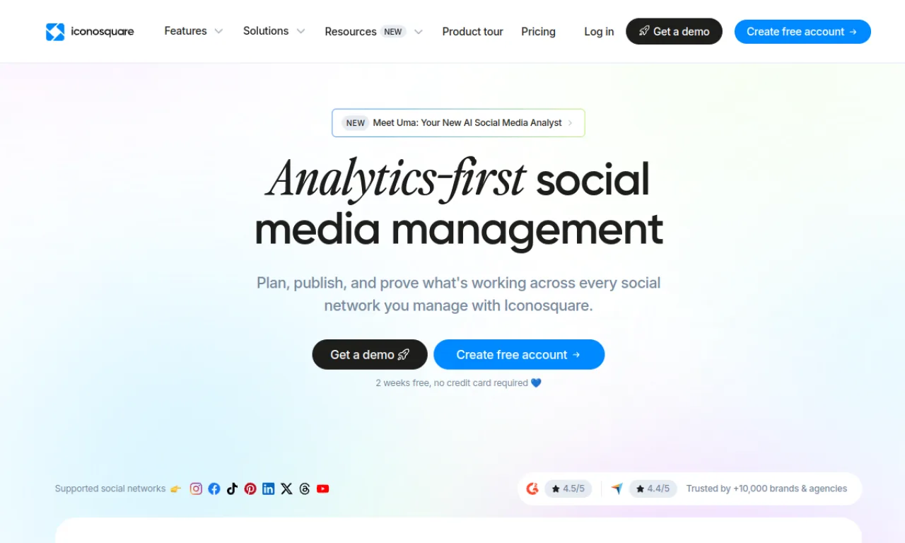 Screenshot of Iconosquare website
