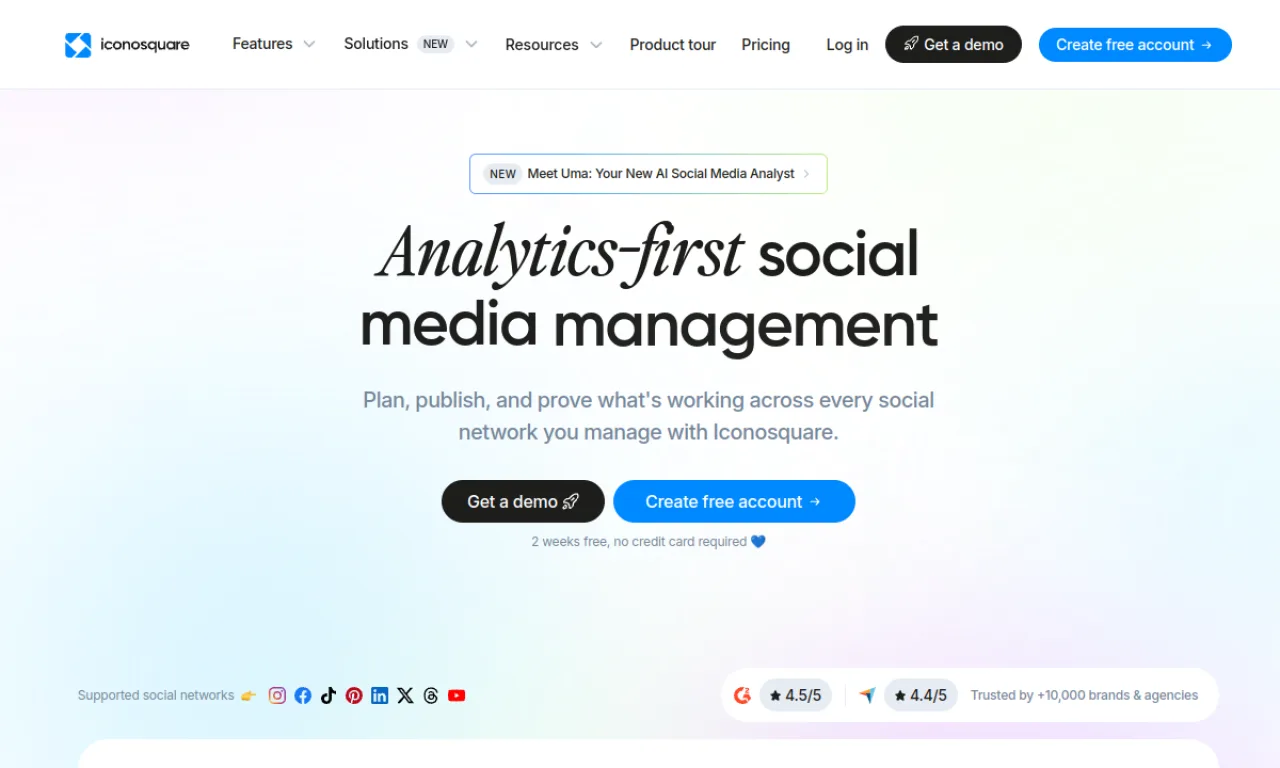 Screenshot of Iconosquare website